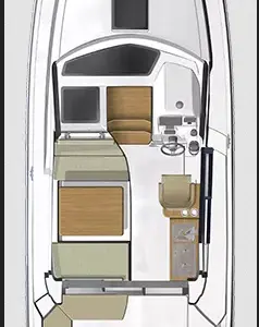 Floor plan of Bella Vista, a Beneteau Antares 9 motorboat at Pula, Croatia