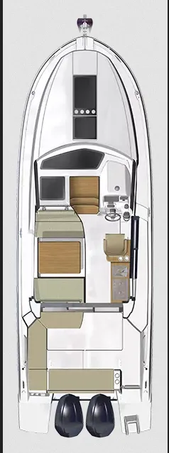 Floor plan of Bella Vista, a Beneteau Antares 9 motorboat at Pula, Croatia