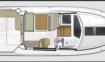 Floor plan of Bella Vista, a Beneteau Antares 9 motorboat at Pula, Croatia