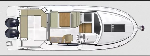 Floor plan of Bella Vista, a Beneteau Antares 9 motorboat at Pula, Croatia