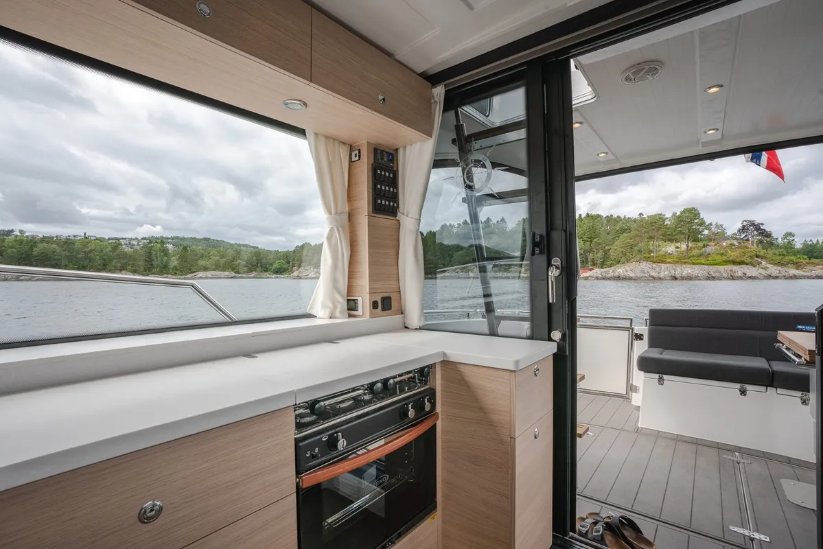 Galley of Sunset, a Viknes S40 Fly motor yacht at Općina Sukošan, Croatia