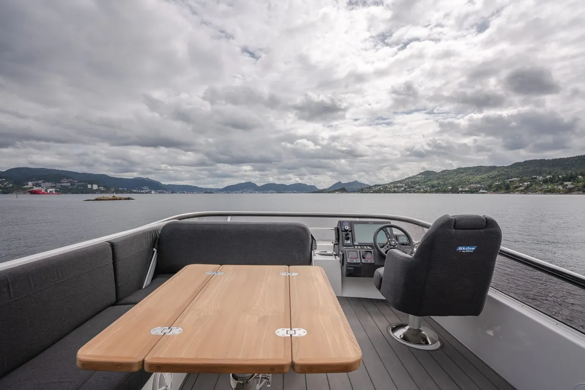 Deck of Sunset, a Viknes S40 Fly motor yacht at Općina Sukošan, Croatia