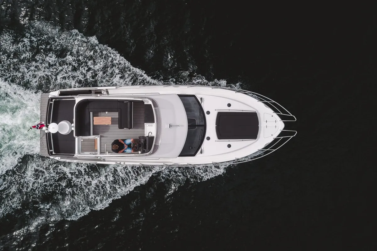 Deck of Sunset, a Viknes S40 Fly motor yacht at Općina Sukošan, Croatia