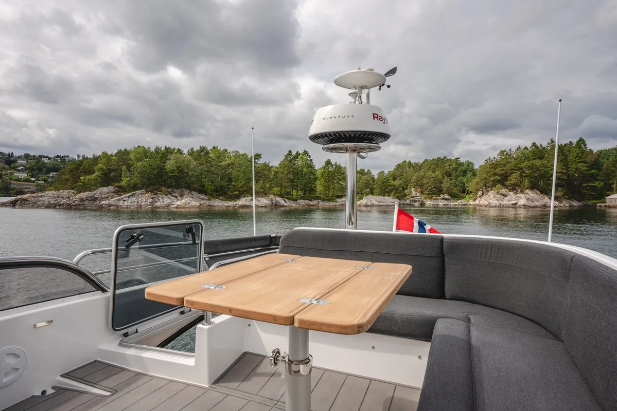 Deck of Sunset, a Viknes S40 Fly motor yacht at Općina Sukošan, Croatia