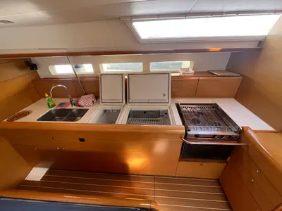Galley of KATRINA, a Jeanneau Sun Odyssey 509 sailboat at Sukošan, Croatia