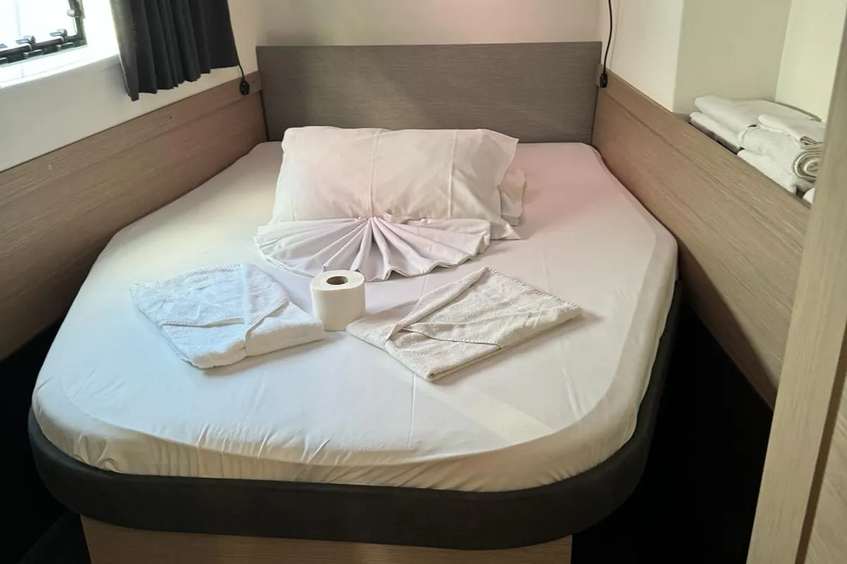 Cabin on ROXY II, a Fountaine Pajot Astréa 42 catamaran at Alameda, United States