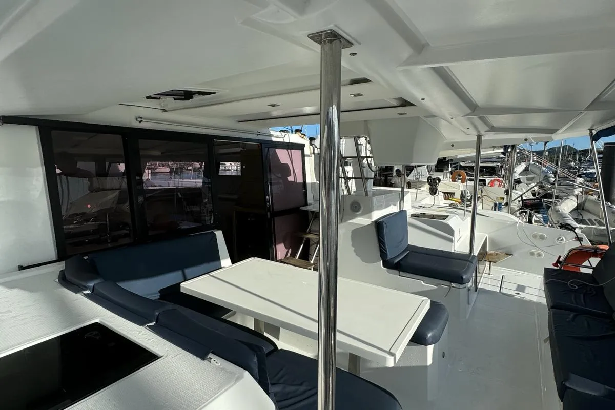 Exterior view of ROXY II, a Fountaine Pajot Astréa 42 catamaran at Alameda, United States