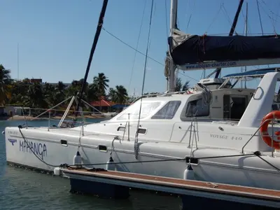 Exterior view of Alboran Mahanga (Cabo Verde), a Voyage 440 catamaran at Murdeira, Cape Verde