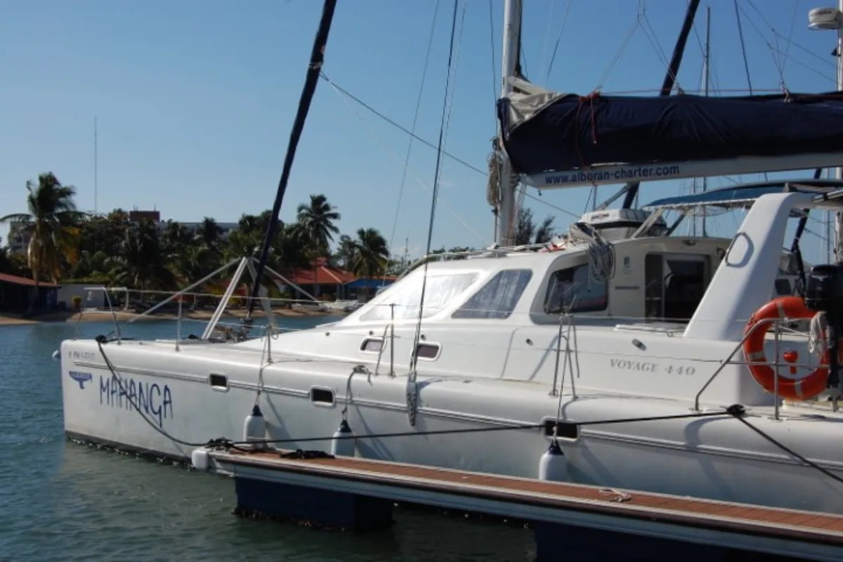 Exterior view of Alboran Mahanga (Cabo Verde), a Voyage 440 catamaran at Murdeira, Cape Verde