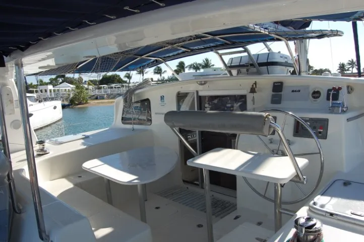 Deck of Alboran Mahanga (Cabo Verde), a Voyage 440 catamaran at Murdeira, Cape Verde