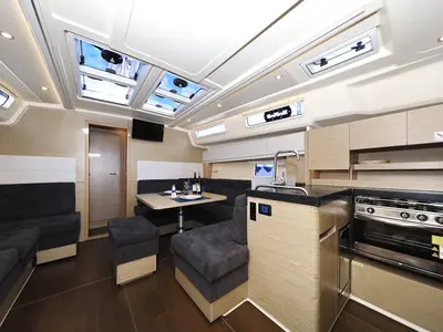Salon of Adagio, a Hanse 458 sailboat at Grad Biograd na Moru, Croatia