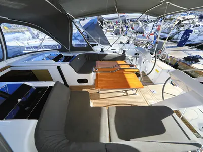 Deck of Adagio, a Hanse 458 sailboat at Grad Biograd na Moru, Croatia