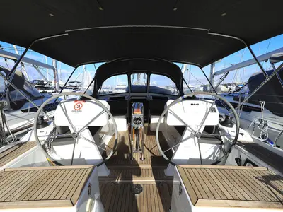 Cockpit of Adagio, a Hanse 458 sailboat at Grad Biograd na Moru, Croatia