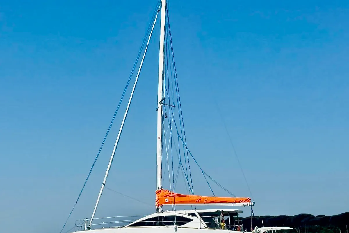 Exterior view of Amuni', a Gulet C-CAT 37 catamaran at Capo d'Orlando, Italy