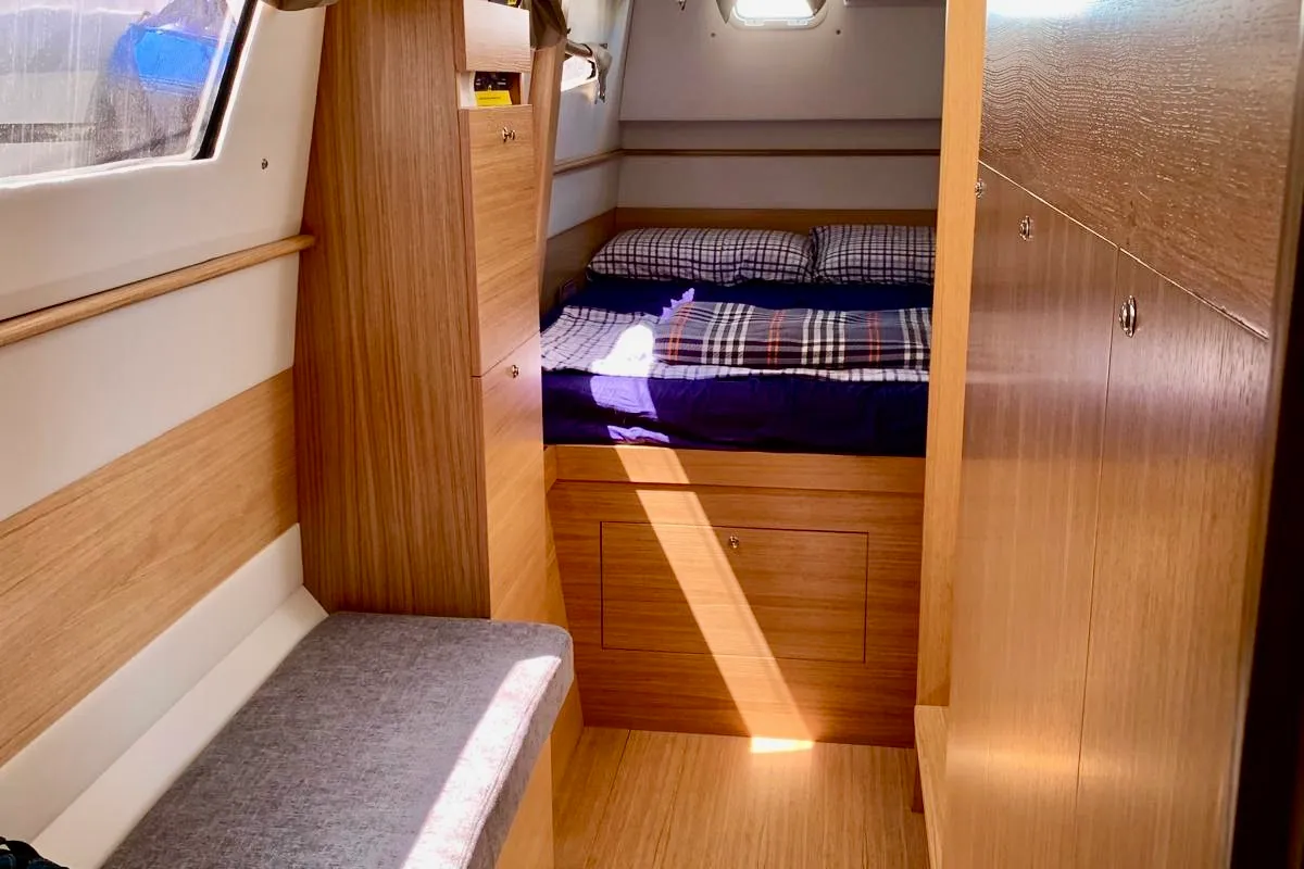Cabin on Amuni', a Gulet C-CAT 37 catamaran at Capo d'Orlando, Italy