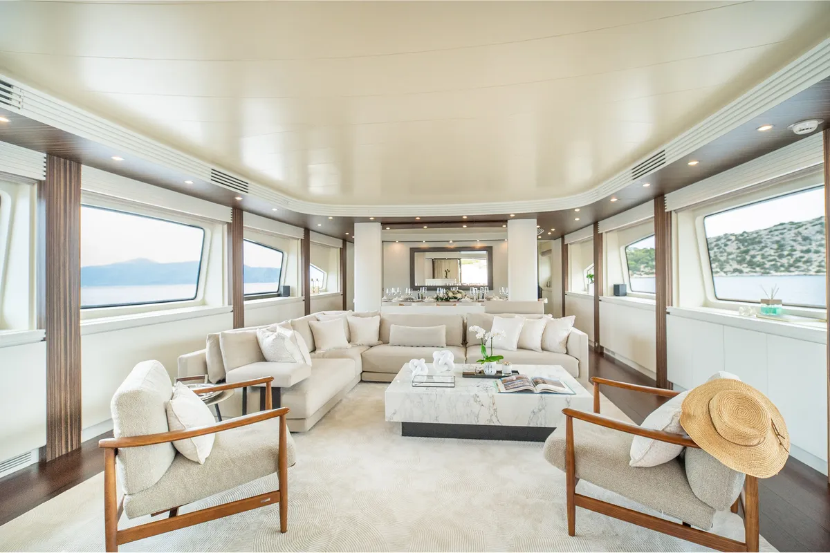 Salon of Pareaki II, a Gulet Luxury Motor Yacht motor yacht at Athens, Greece