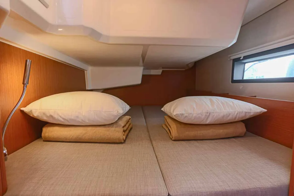 Cabin on Cloud Rider, a Bavaria C38 sailboat at Municipal Unit of Lefkada, Greece