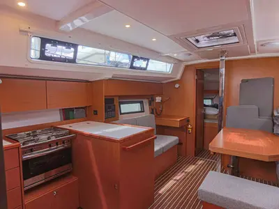 Galley of Cloud Rider, a Bavaria C38 sailboat at Municipal Unit of Lefkada, Greece