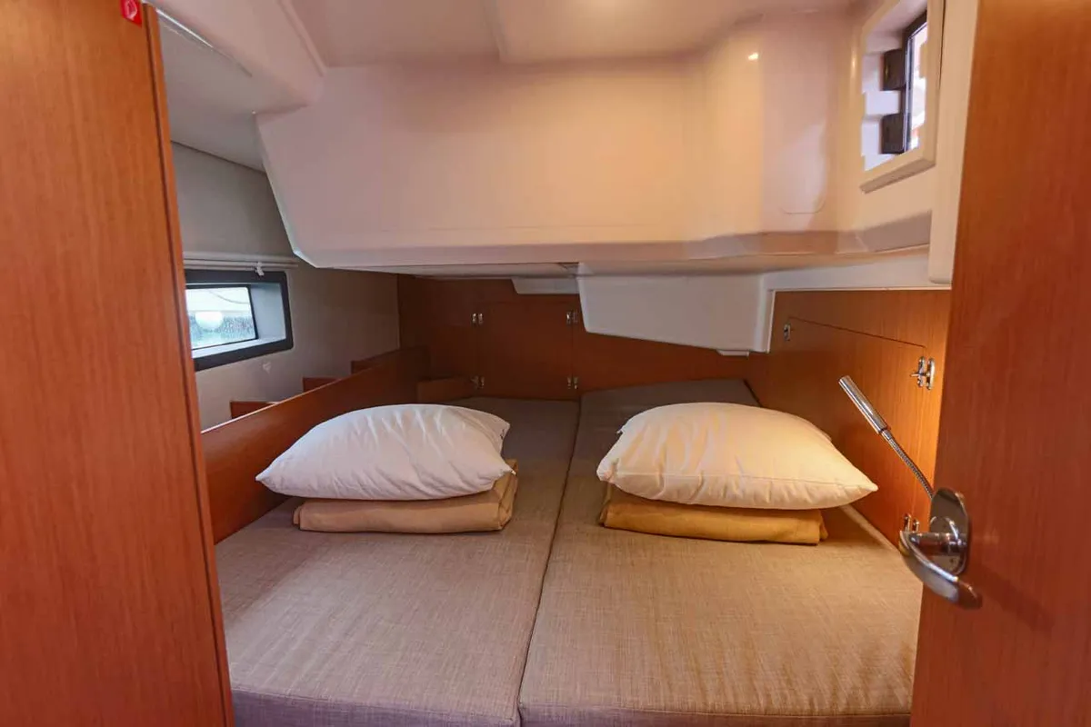 Cabin on Cloud Rider, a Bavaria C38 sailboat at Municipal Unit of Lefkada, Greece