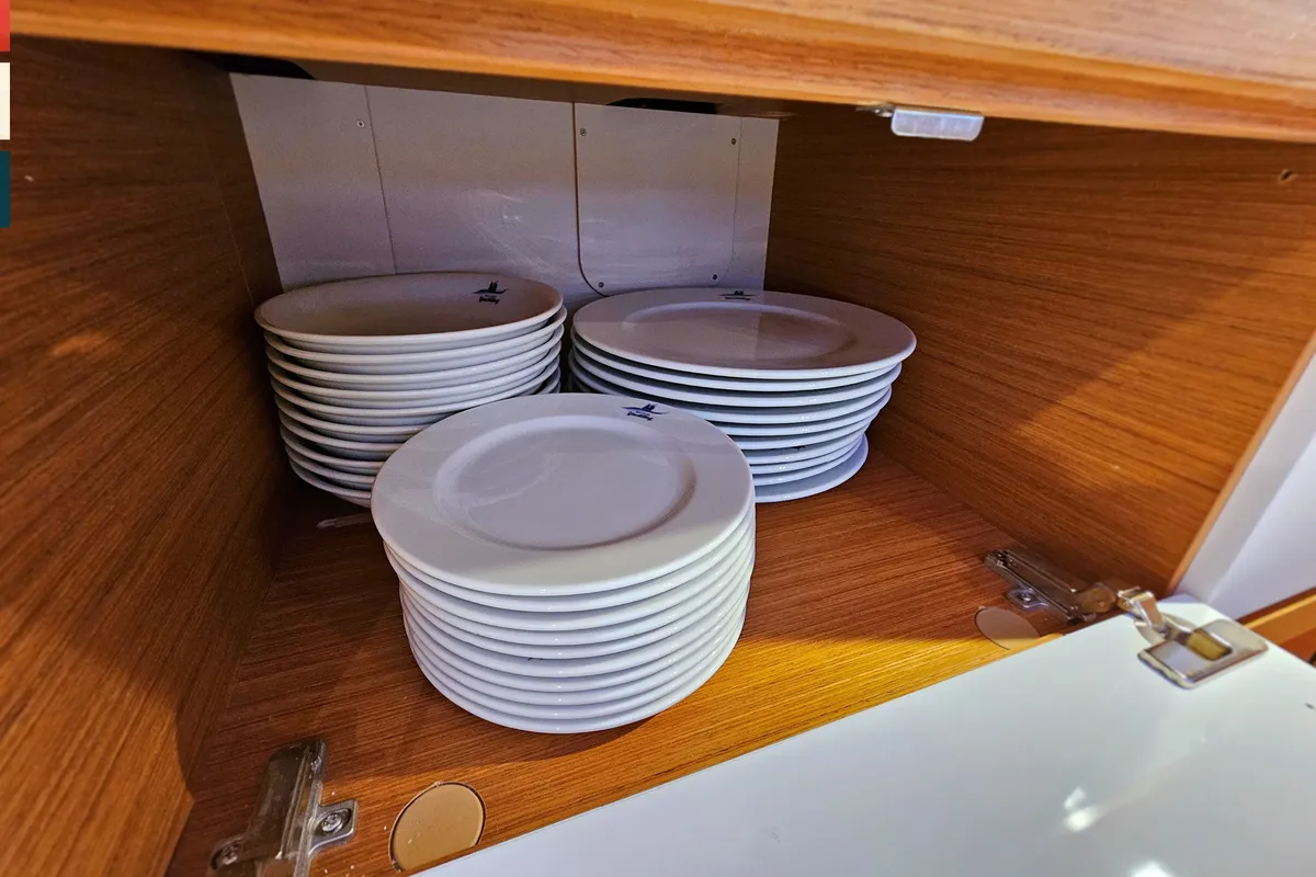 Galley of Piano, a Dufour 470 sailboat at Općina Rogoznica, Croatia