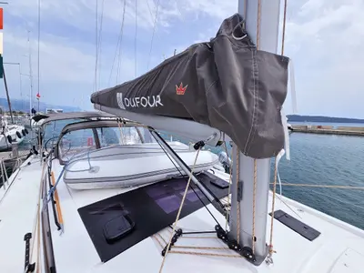 Deck of Piano, a Dufour 470 sailboat at Općina Rogoznica, Croatia