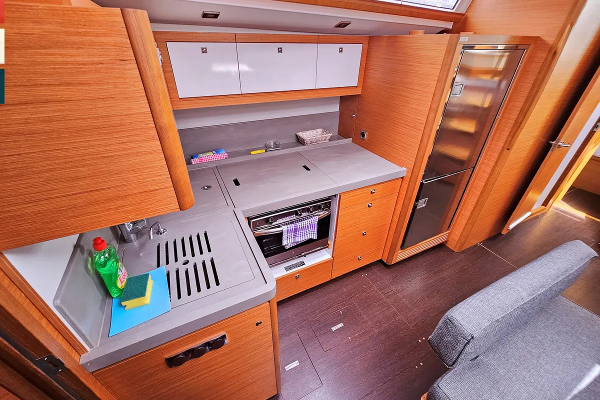 Galley of Piano, a Dufour 470 sailboat at Općina Rogoznica, Croatia