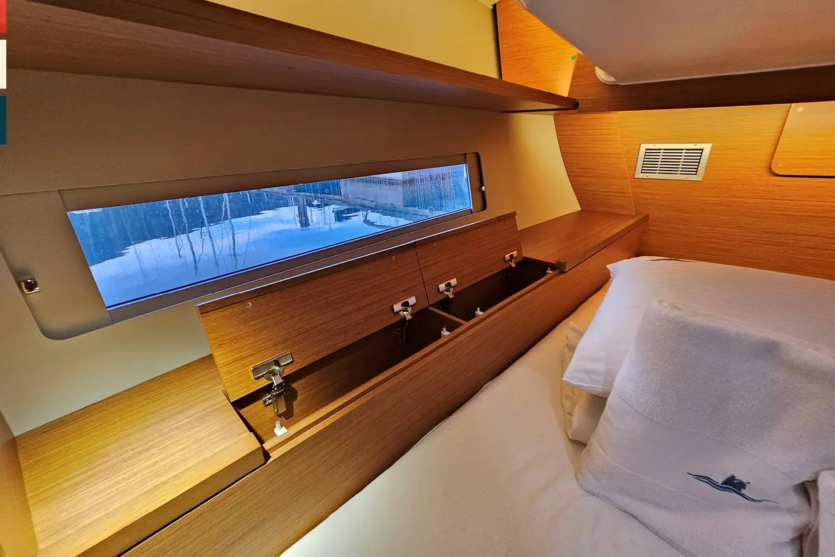 Cabin on Piano, a Dufour 470 sailboat at Općina Rogoznica, Croatia