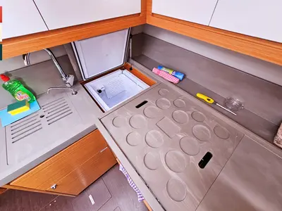 Galley of Piano, a Dufour 470 sailboat at Općina Rogoznica, Croatia