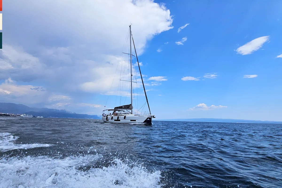 Exterior view of Piano, a Dufour 470 sailboat at Općina Rogoznica, Croatia