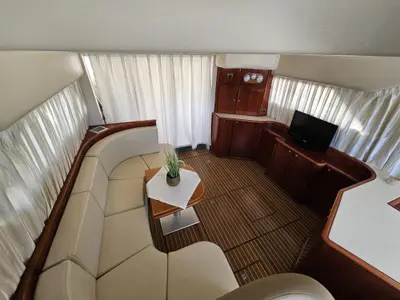 Salon of Carpe Diem, a Princess 480 motorboat at Primošten, Croatia