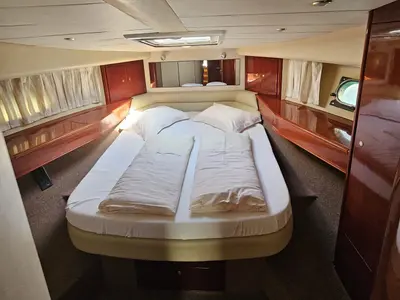 Cabin on Carpe Diem, a Princess 480 motorboat at Primošten, Croatia