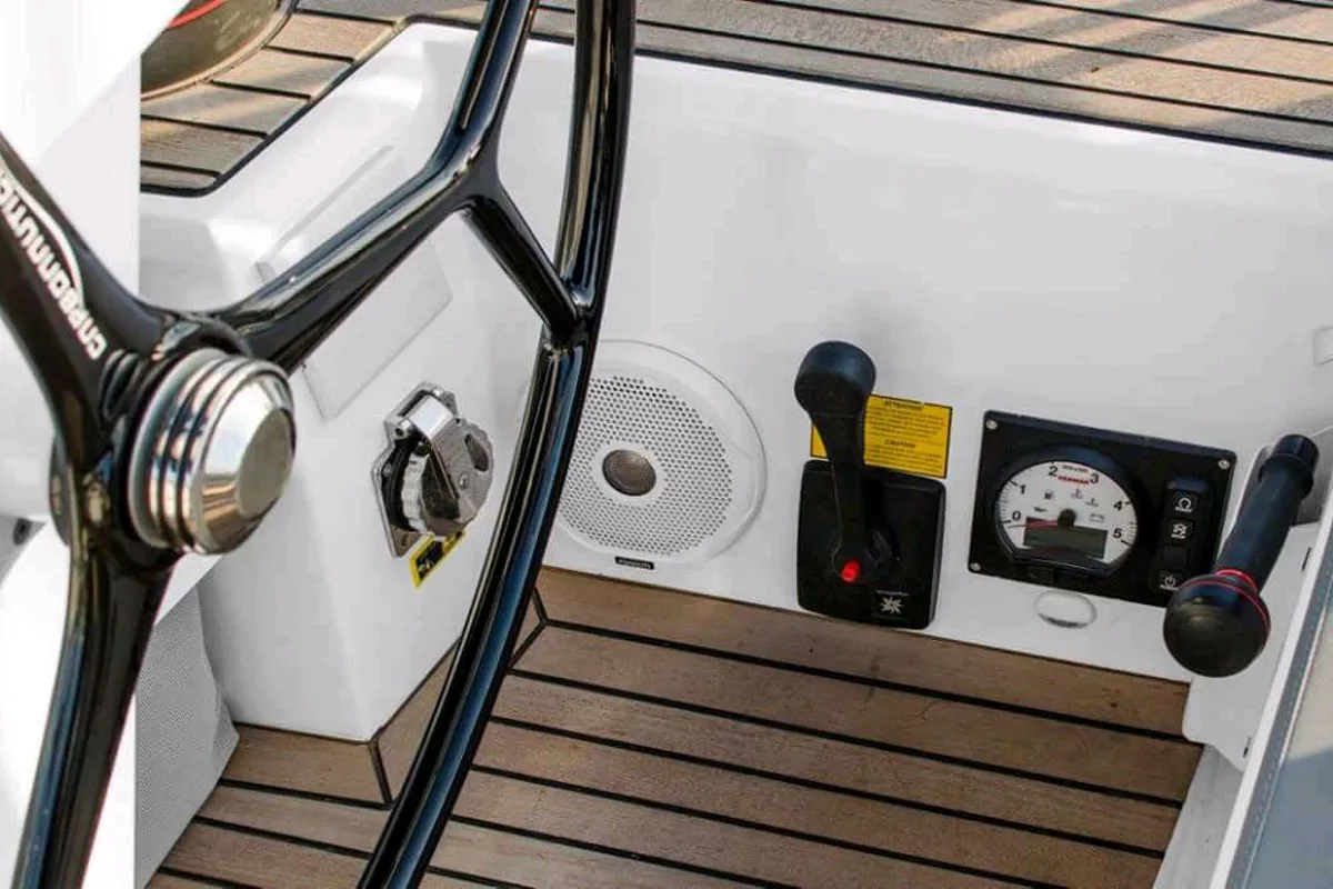 Cockpit of O. P, a Beneteau Oceanis 51.1 sailboat at Athens, Greece