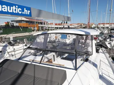 Cockpit of Constanta, a Hanse 588 sailboat at Pirovac, Croatia