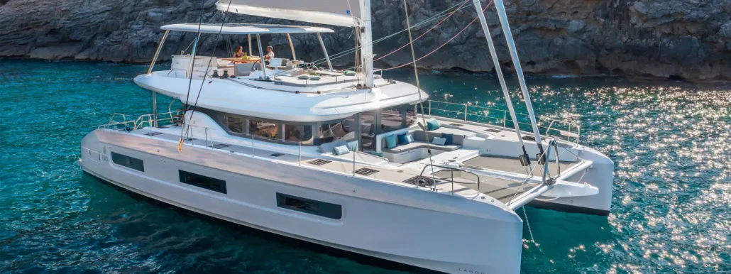 Exterior view of CATWALK I, a Lagoon 60 catamaran at Grad Kaštela, Croatia