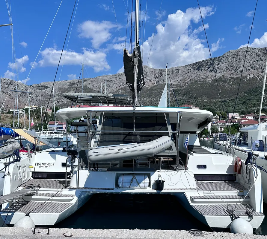 Exterior view of Sea novels, a Lagoon 42 catamaran at Municipal Unit of Palairos, Greece
