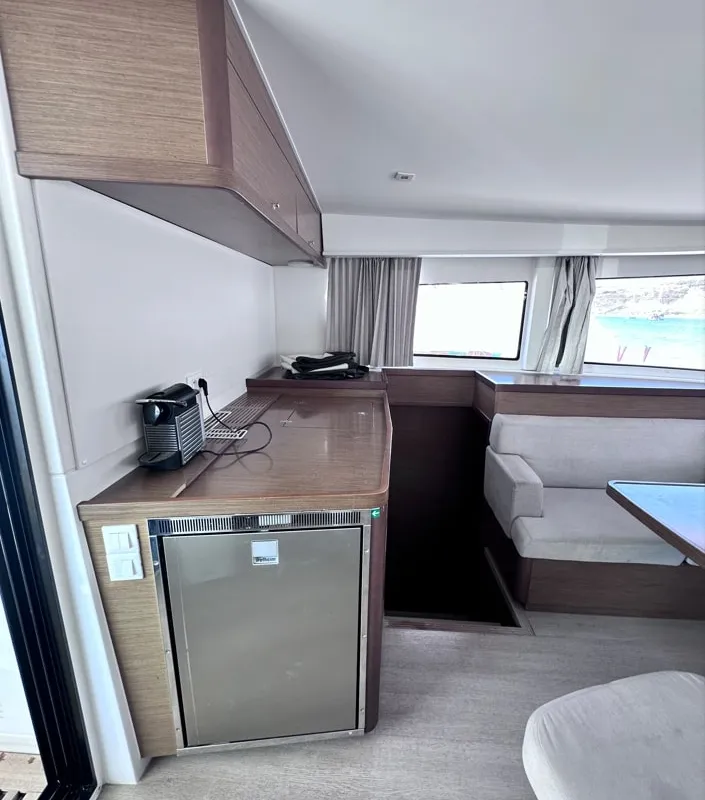 Salon of Sea novels, a Lagoon 42 catamaran at Municipal Unit of Palairos, Greece