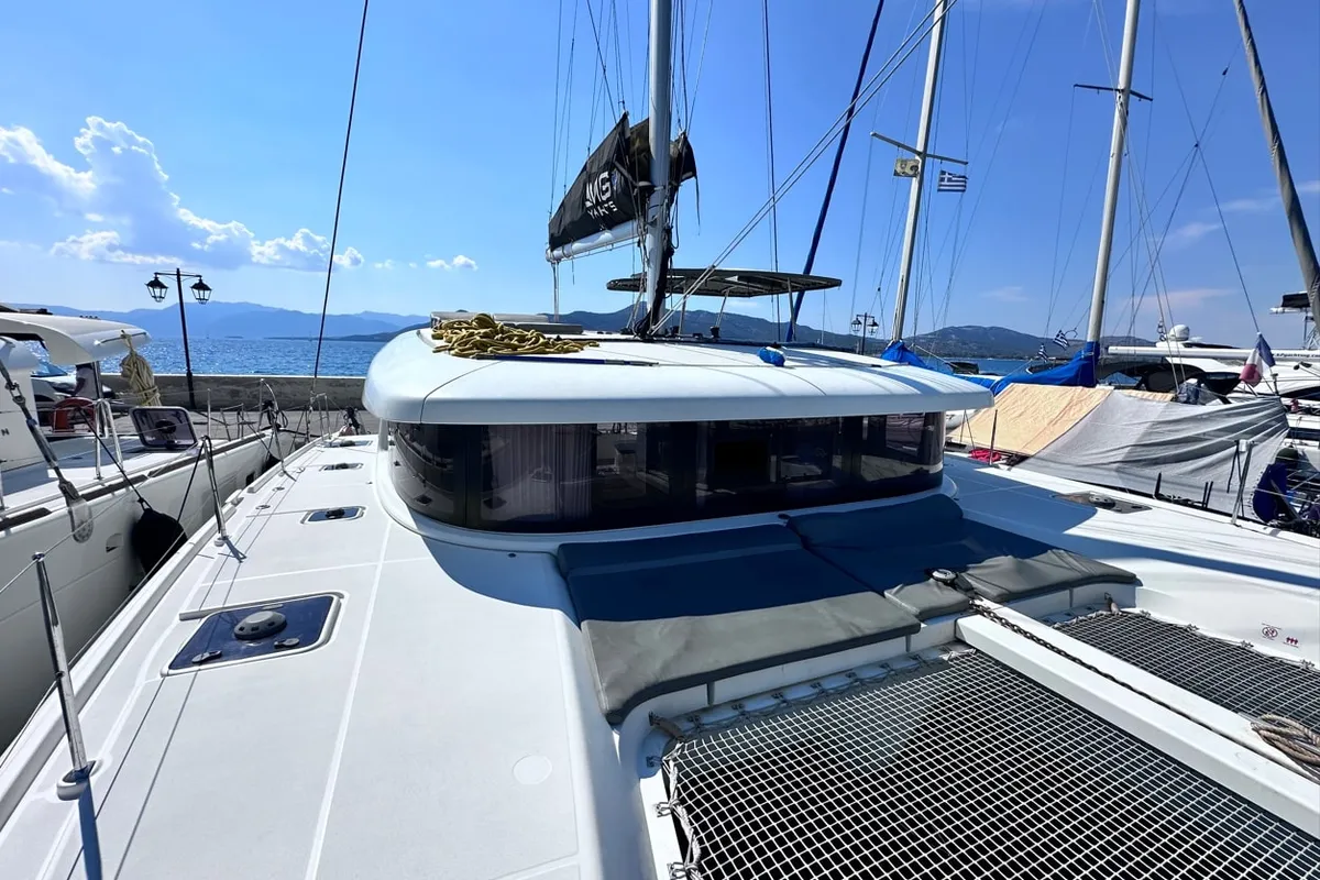 Exterior view of Sea novels, a Lagoon 42 catamaran at Municipal Unit of Palairos, Greece