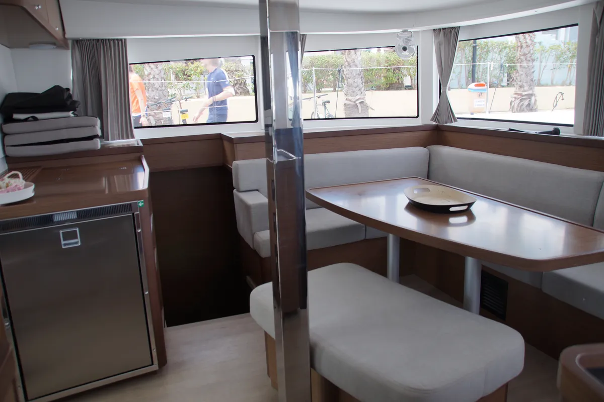 Salon of Sea novels, a Lagoon 42 catamaran at Municipal Unit of Palairos, Greece