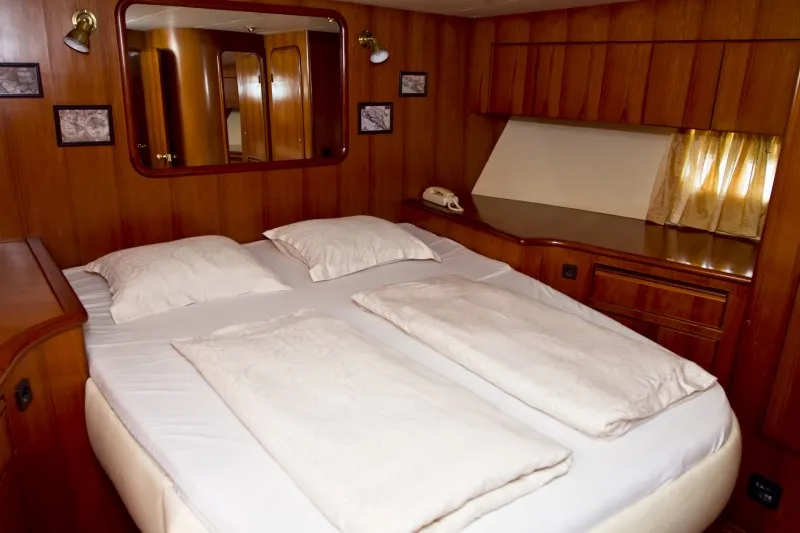 Cabin on Relax, a Yaretti 1910 motor yacht at Primošten, Croatia