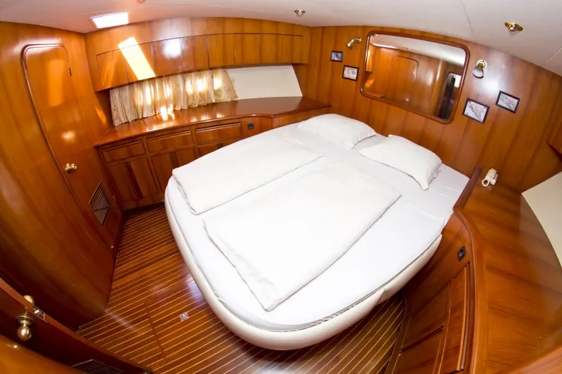 Cabin on Relax, a Yaretti 1910 motor yacht at Primošten, Croatia
