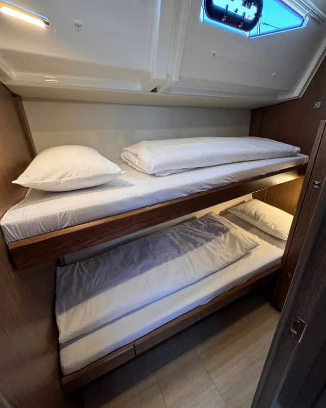 Cabin on F-ONE, a Bavaria C57 Style sailboat at Grad Trogir, Croatia