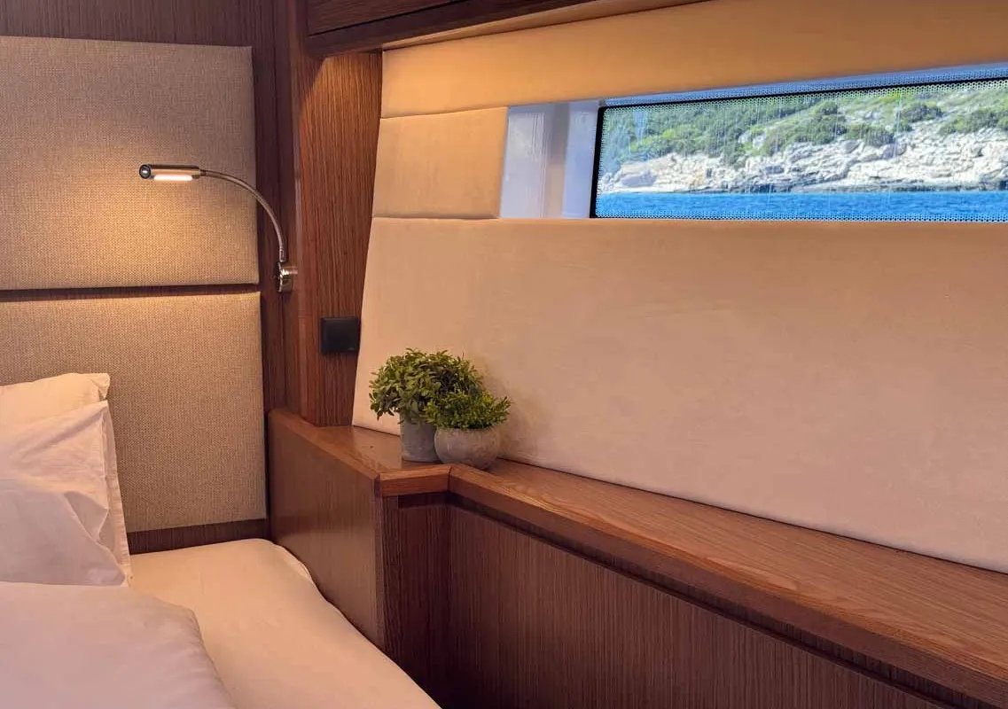Cabin on F-ONE, a Bavaria C57 Style sailboat at Grad Trogir, Croatia