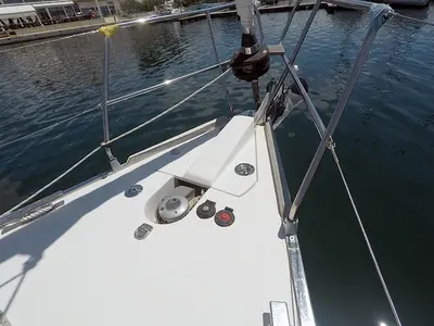Deck of Silente, a Elan Impression 40 sailboat at Grad Šibenik, Croatia