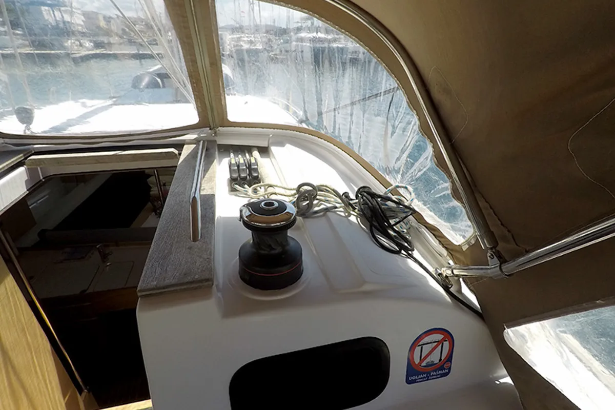 Cockpit of Silente, a Elan Impression 40 sailboat at Grad Šibenik, Croatia