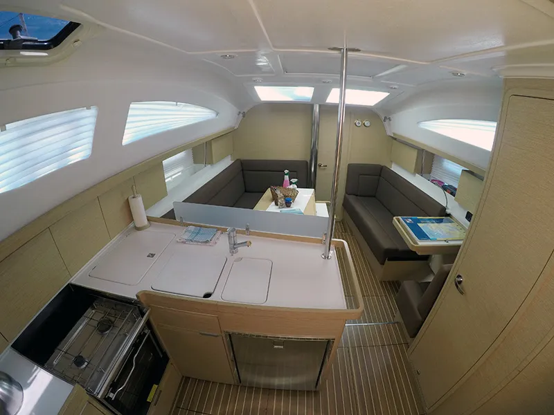 Salon of Silente, a Elan Impression 40 sailboat at Grad Šibenik, Croatia