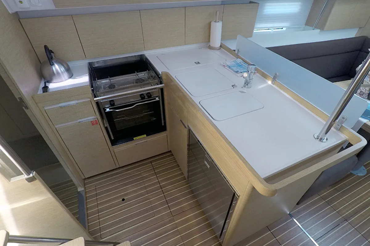 Galley of Silente, a Elan Impression 40 sailboat at Grad Šibenik, Croatia