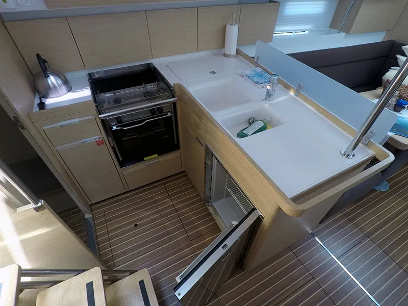 Galley of Silente, a Elan Impression 40 sailboat at Grad Šibenik, Croatia