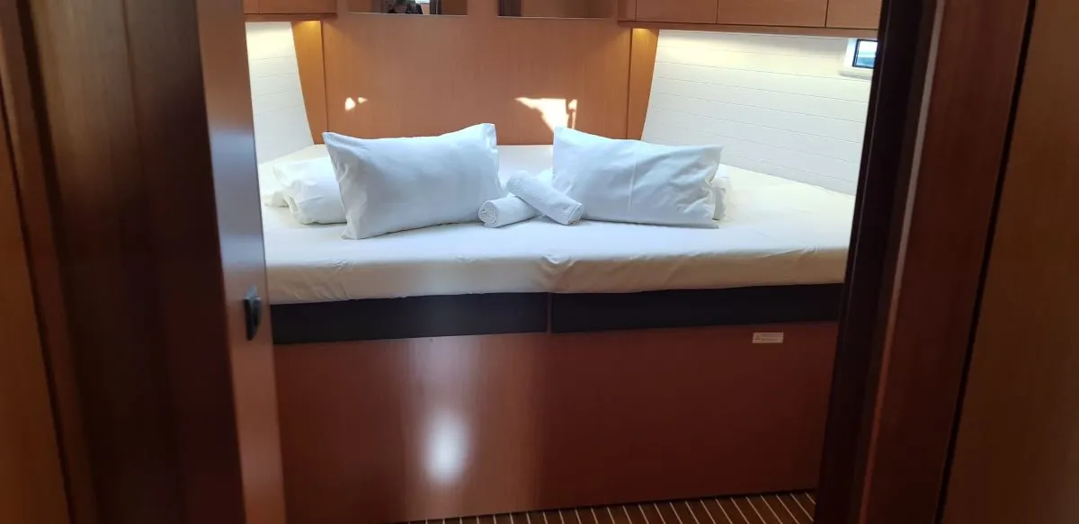 Cabin on Galeb, a Bavaria Cruiser 46 sailboat at Grad Šibenik, Croatia