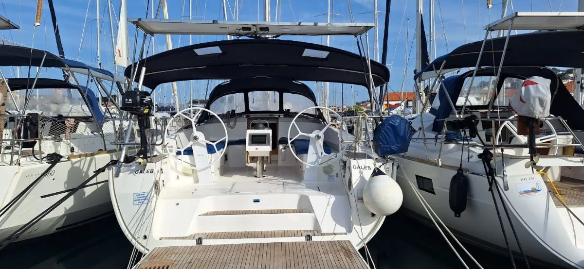Salon of Galeb, a Bavaria Cruiser 46 sailboat at Grad Šibenik, Croatia