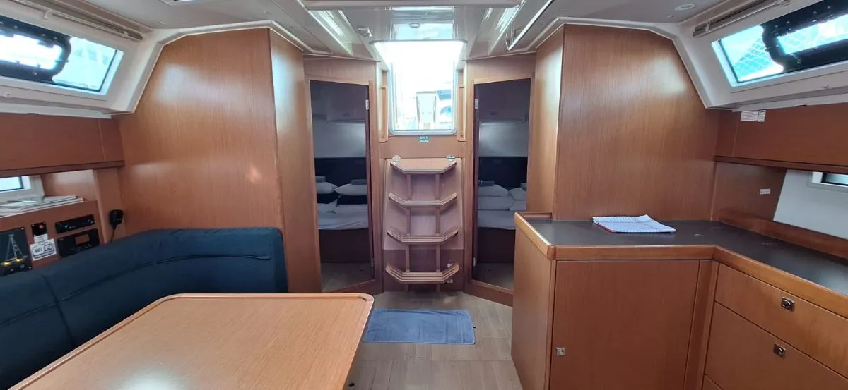Cabin on Galeb, a Bavaria Cruiser 46 sailboat at Grad Šibenik, Croatia